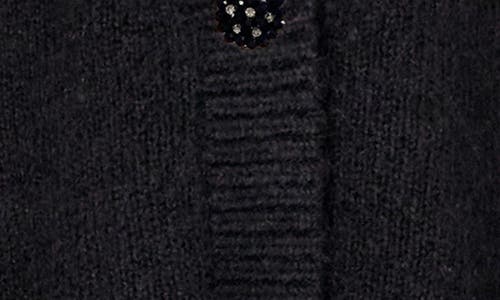 Endless Rose Jewel Button Oversize Cardigan In Jet Black