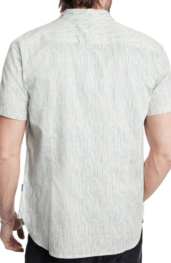 Shop John Varvatos Loren Short Sleeve Button-up Shirt In Steel Blue