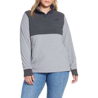 The North Face Mountain Insulated Snap Pullover Jacket, Grey