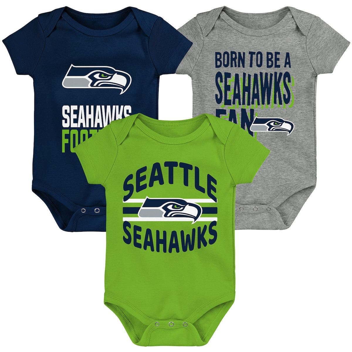 Seattle Seahawks Inspired Baby Onsies Set 