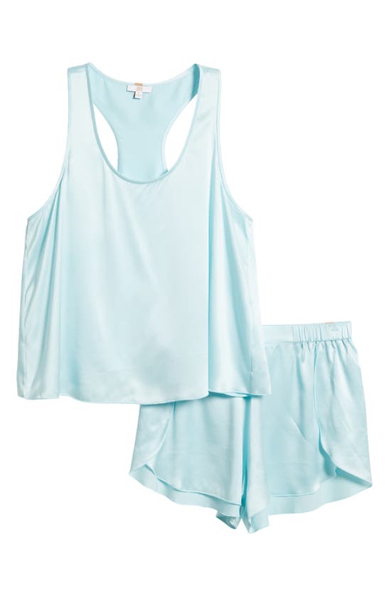 Shop Lunya Racerback Washable Silk Short Pajamas In Infinity Blue