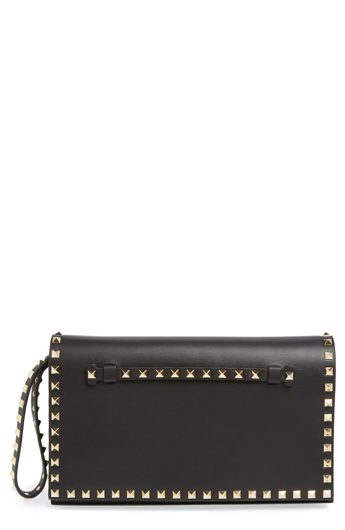 valentino rockstud flap clutch