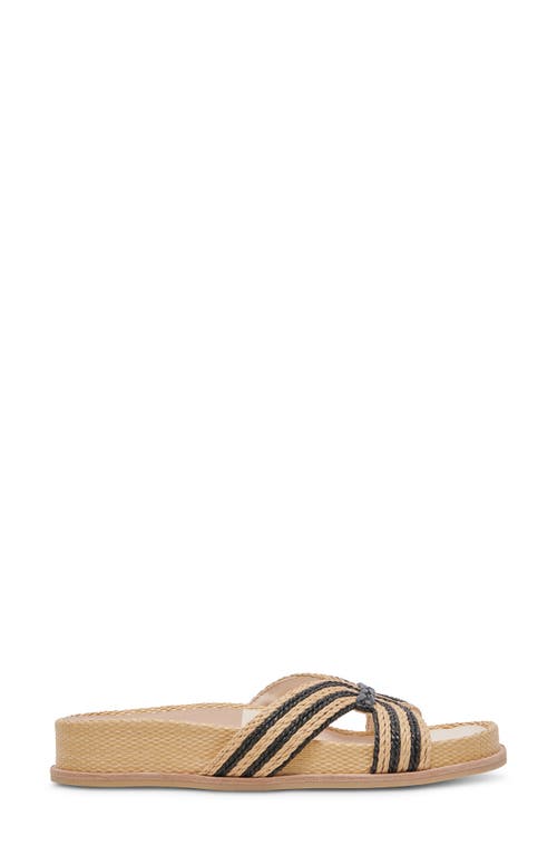 Dolce Vita Selda Wide Sandals Natural Black Raffia In Multi