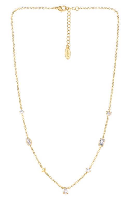 Ettika Simple Crystal Station Necklace in Gold at Nordstrom
