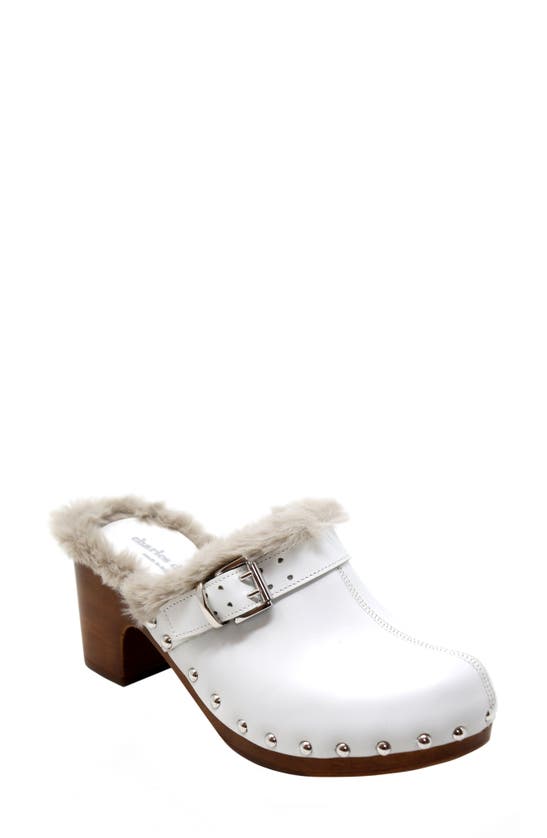 Charles David Lecce Faux Fur Clog In Off White