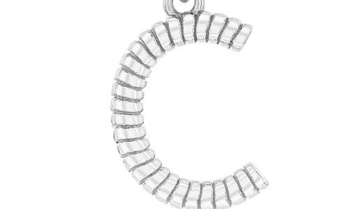 Simona Croissant Initial Pendant Necklace In Silver- C