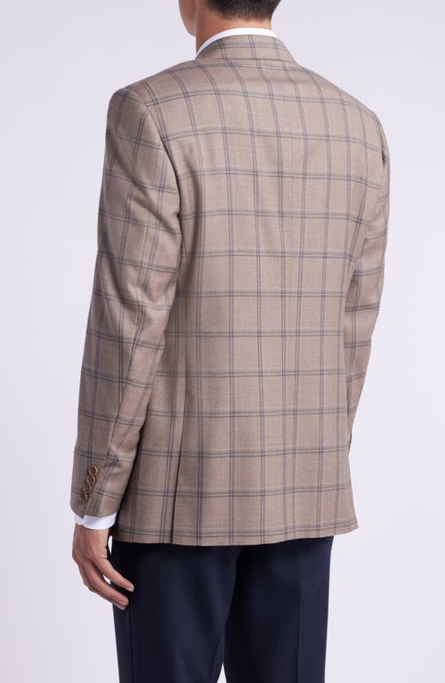 Shop Canali Siena Regular Fit Shadow Check Wool Sport Coat In Beige