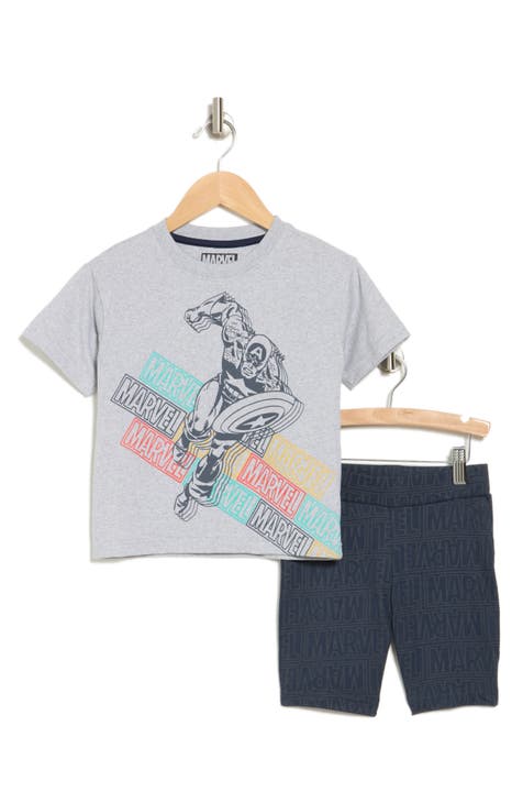 Kids' Captain America T-Shirt & Shorts Set (Little Kid)