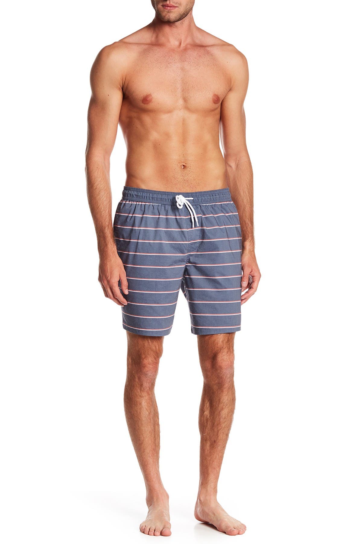 patterned swim trunks