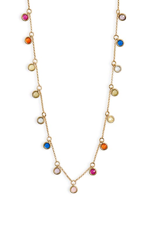 kate spade new york Heritage Bloom Cubic Zirconia & Mother of Pearl Flower  Collar Necklace in Gold Tone, 16-19