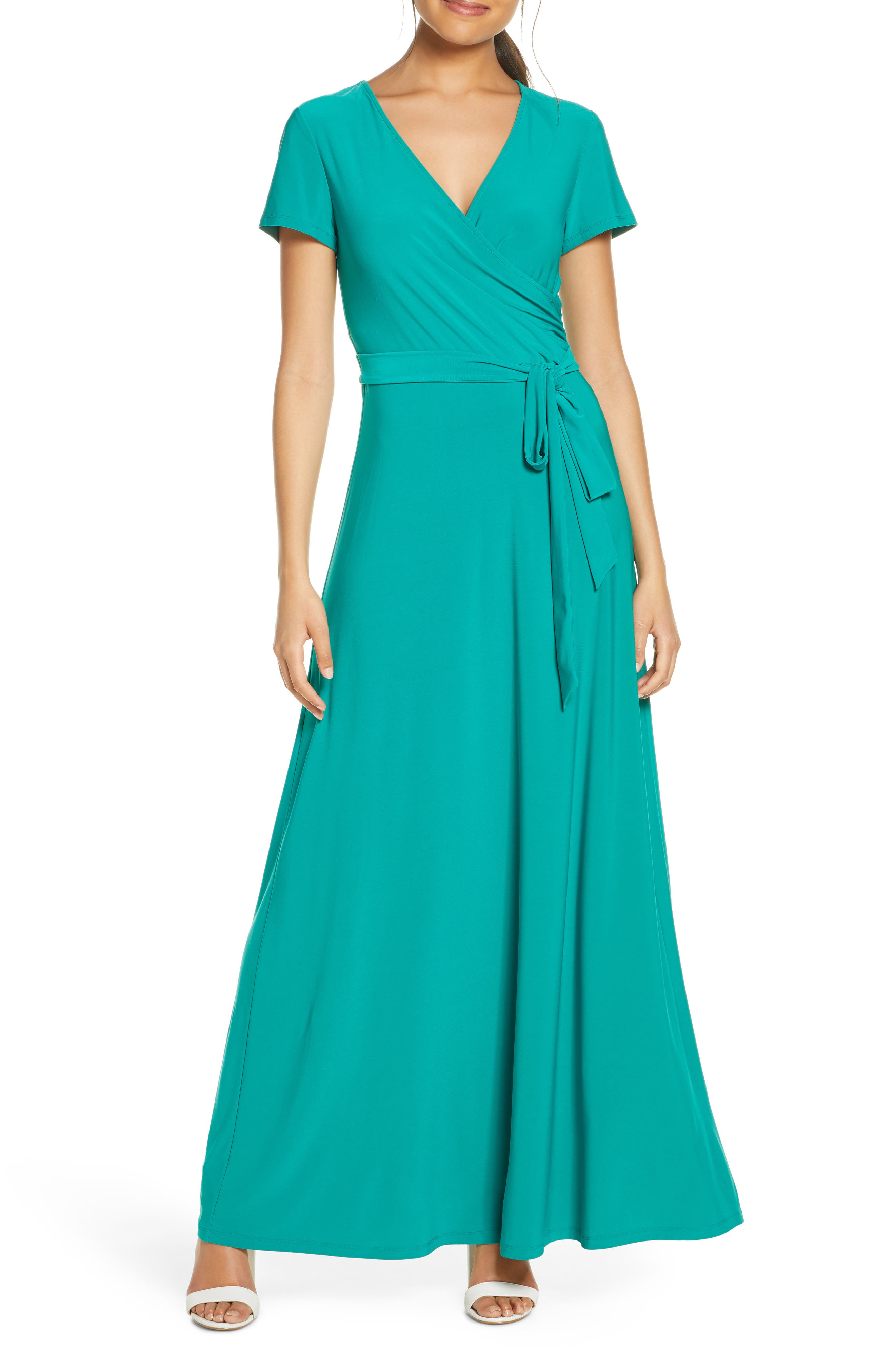 eliza j faux wrap maxi dress