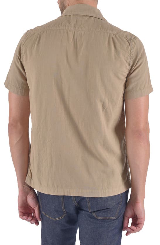 Shop Hiroshi Kato The Wrench Solid Double Gauze Camp Shirt In Sand