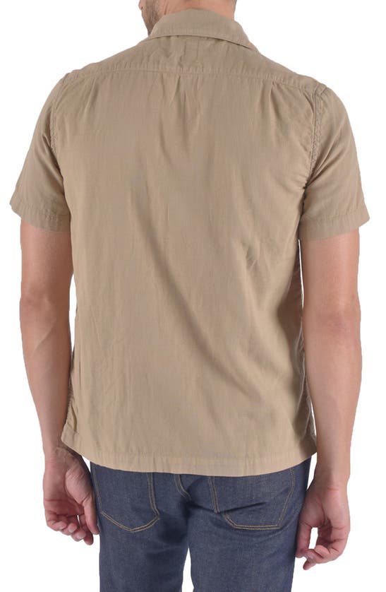 Hiroshi Kato The Wrench Solid Double Gauze Camp Shirt In Sand