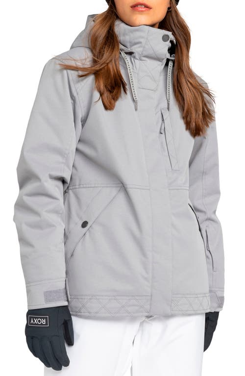 Shop Roxy Billie Water Resistant Hooded Insulated Jacket In Heather Grey