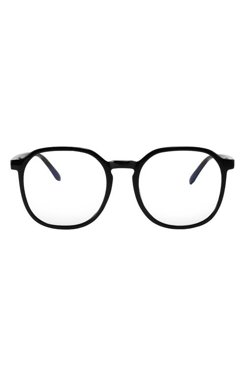 55mm Ruby Round Blue Light Blocking Glasses in Black/Clear
