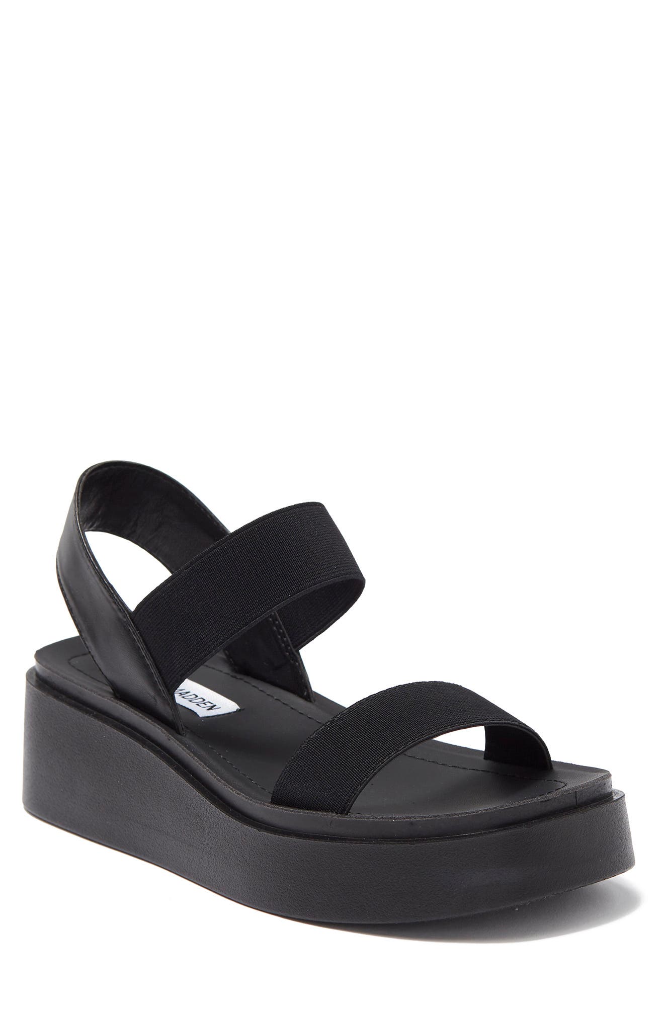comfortable black platform sandals