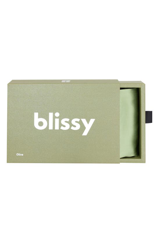 Blissy Mulberry Silk Pillowcase In Olive