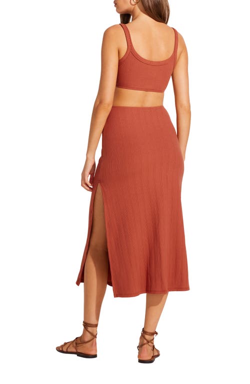 Shop Vitamin A ® The Icon Cutout Dress In Terracotta Organic Rib