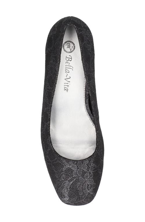 Bella Vita Jillian Square Toe Pump In Black Lace