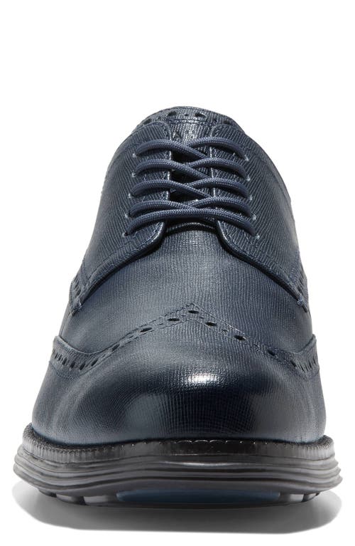 Shop Cole Haan Original Grand Wingtip Derby In Navy Blazer/saffiano