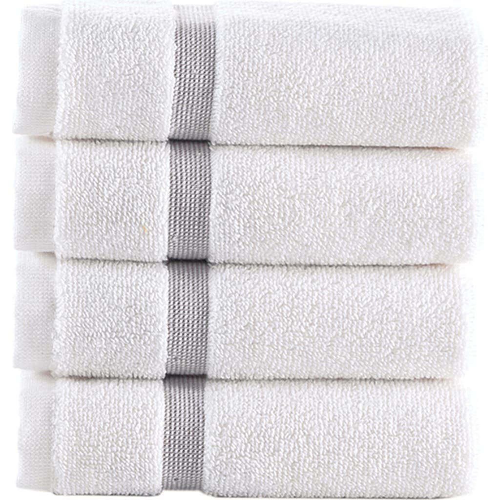 Brooks Brothers Contrast Border 4-piece Towel Set In Taupe