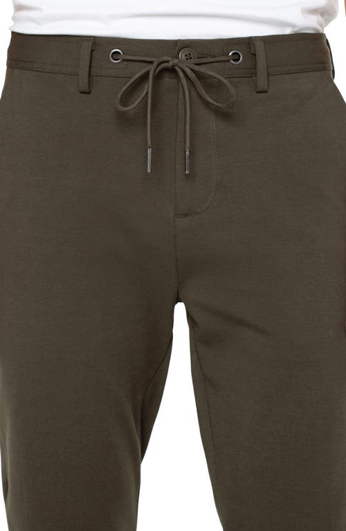 Shop Liverpool Slim Fit Drawstring Joggers In Military Green