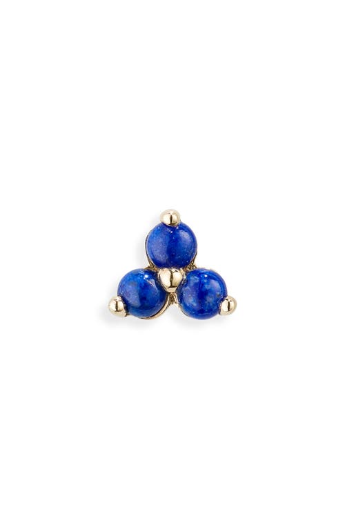 Maria Tash Large Lapis Trinity Threaded Stud Earring in Gold/blue at Nordstrom