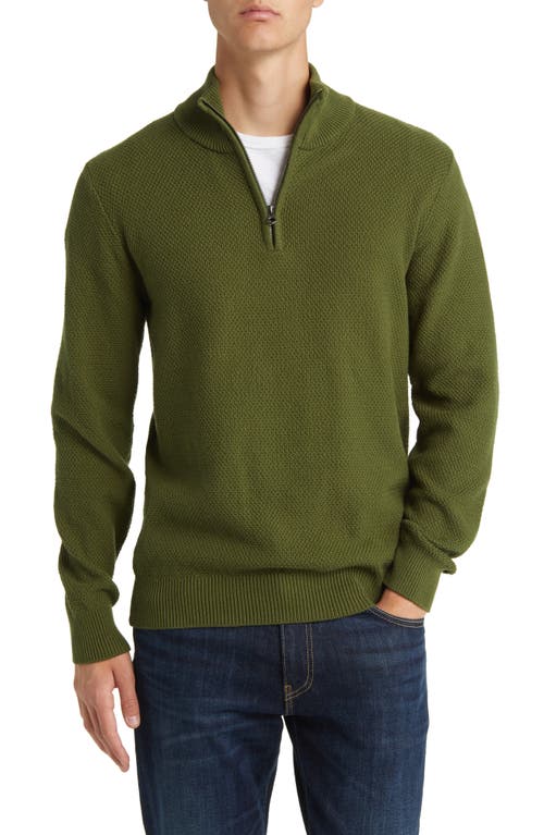 Schott NYC Waffle Knit Quarter Zip Pullover in Spruce at Nordstrom, Size Xx-Large
