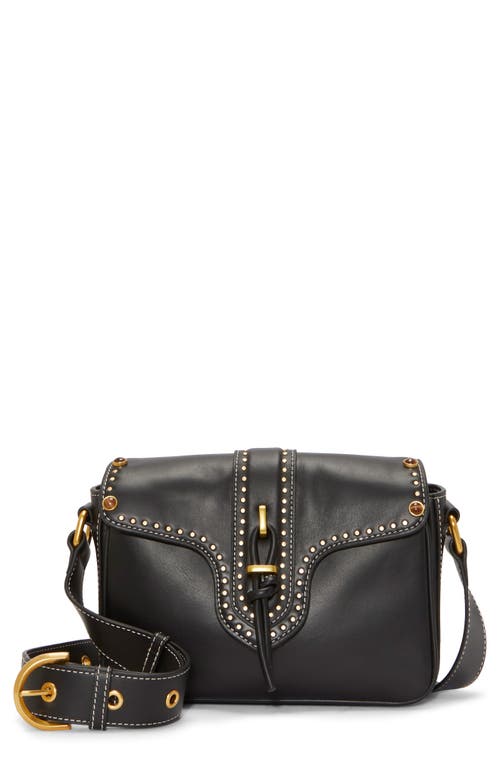 Macey Leather Crossbody Bag in Black Cowbos