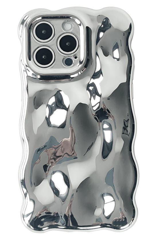 Auramma Chrome Bubbles Iphone 15 Pro Case In Silver
