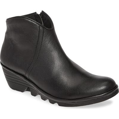 Fly London Pevo Wedge Bootie, Black
