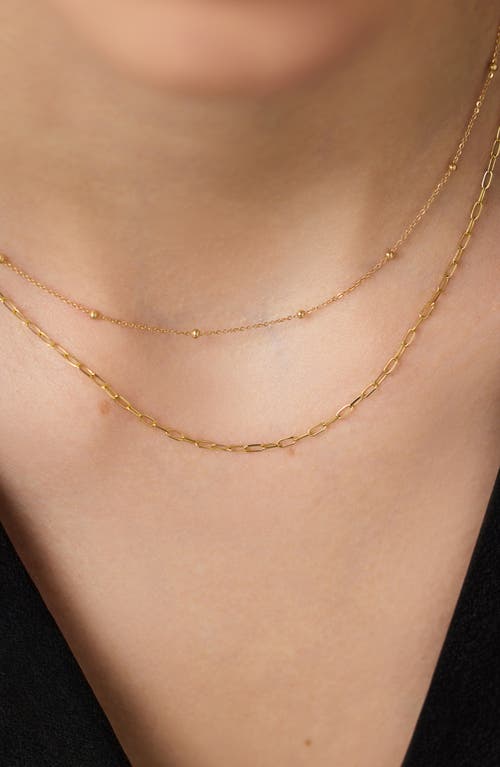 Ana Luisa 10k Gold Paperclip And Satelitte Necklace In Gold