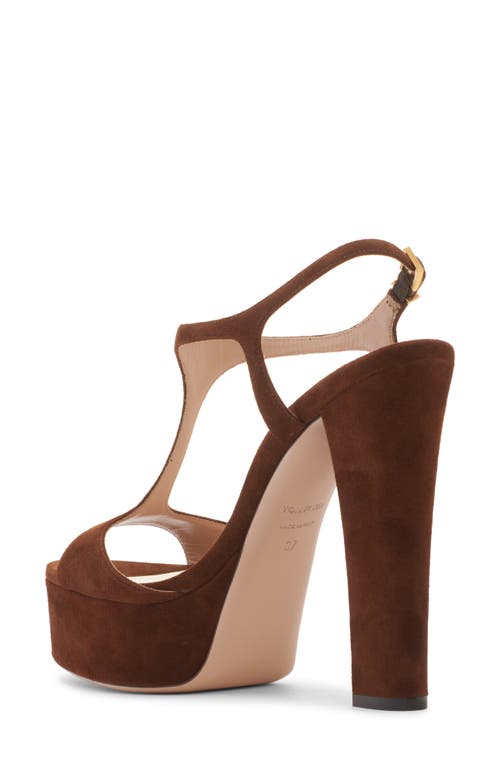 Tom Ford Angelina T-strap Platform Sandal In Dark Whisky