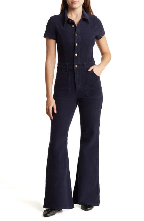 Rolla's Eastcoast Flare Leg Corduroy Jumpsuit Navy at Nordstrom,