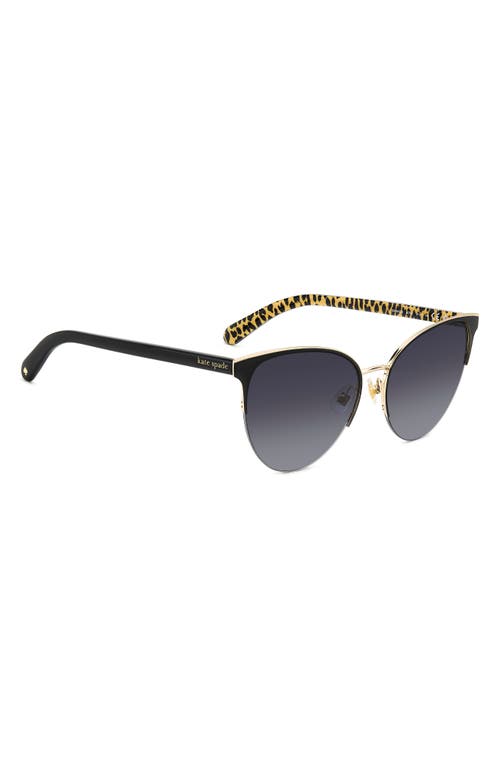 Shop Kate Spade New York Izara 57mm Gradient Cat Eye Sunglasses In Black/grey Shaded