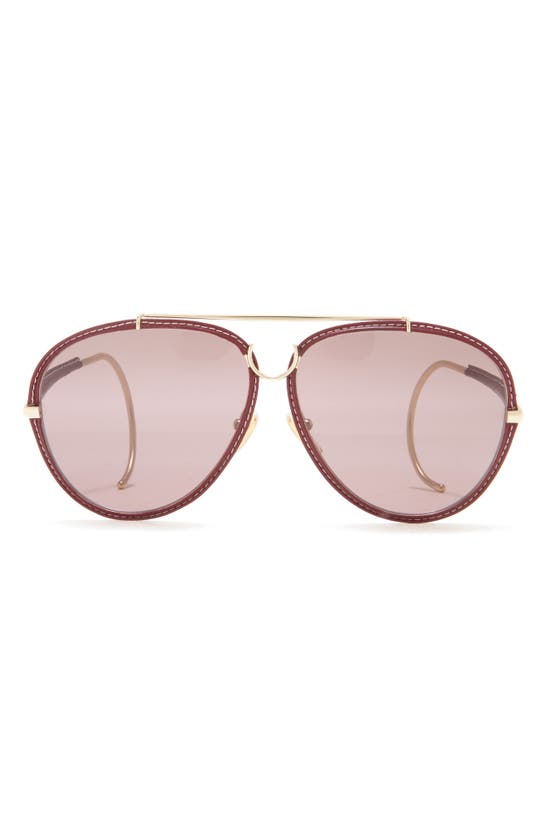 Chloé 63mm Oversize Pilot Sunglasses In Gold Gold Violet Modesens 