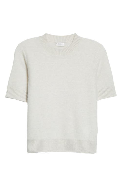 Club Monaco Short Sleeve Boiled Cashmere Sweater in White Noise