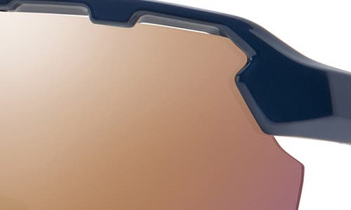 Shop Smith Resolve Photochromic 70mm Chromapop™ Oversize Shield Sunglasses In French Navy/rose Gold Mirror