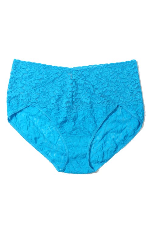Hanky Panky Plus Size Retro Lace V-kini In Ocean Eyes Blue