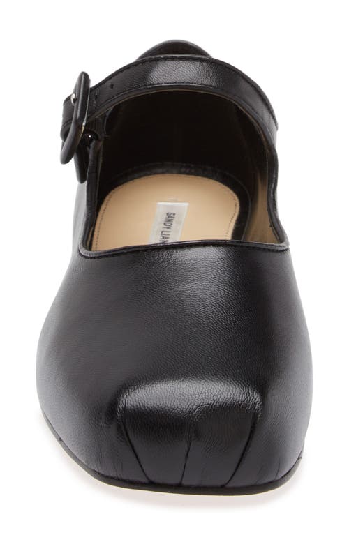 Shop Sandy Liang Pointe Mary Jane Flat In Black Napa