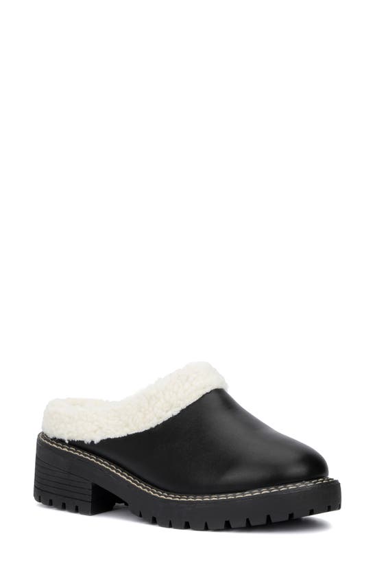 OLIVIA MILLER MARLEIGH FAUX SHEARLING LINED MULE
