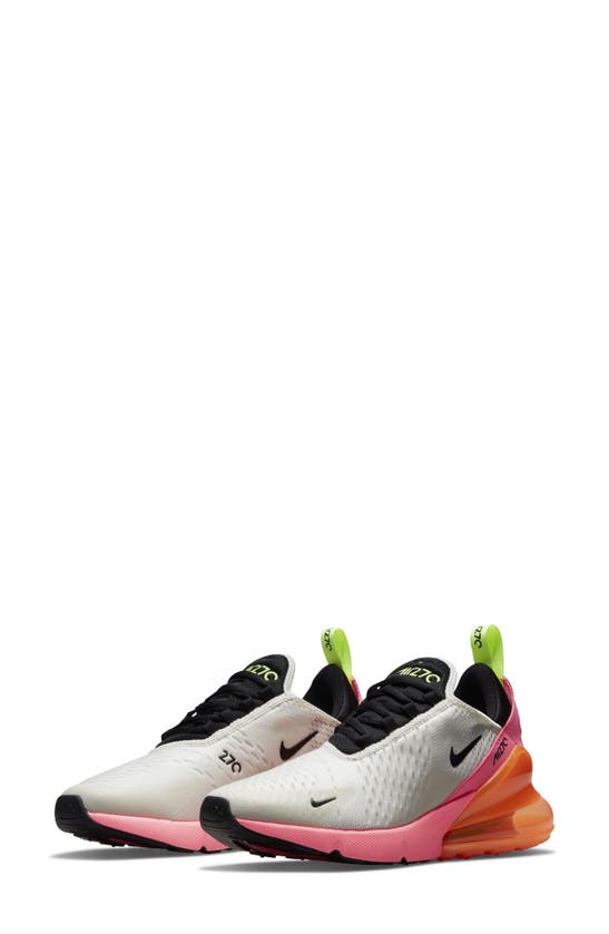 Nike Air Max 270 Sneaker In White/ Black/ Sunset Pulse