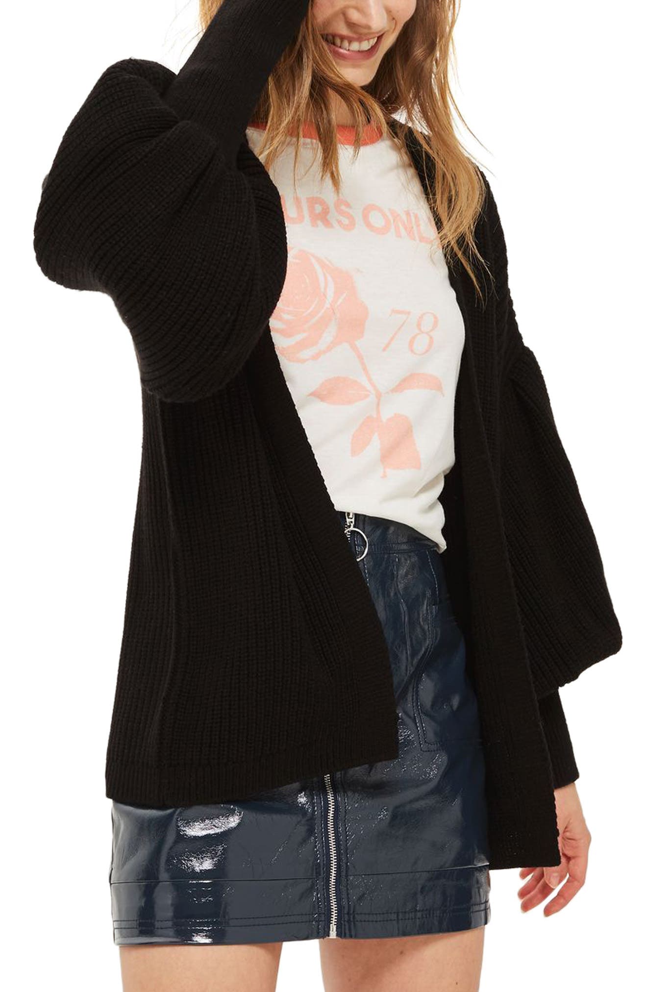 women's balloon sleeve cardigan