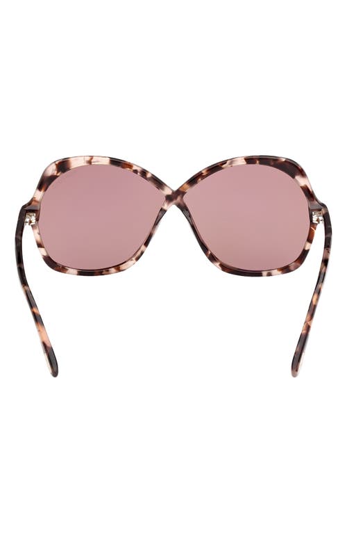 Shop Tom Ford Rosemin 64mm Gradient Oversize Butterfly Sunglasses In Shiny Coloured Havana/pink