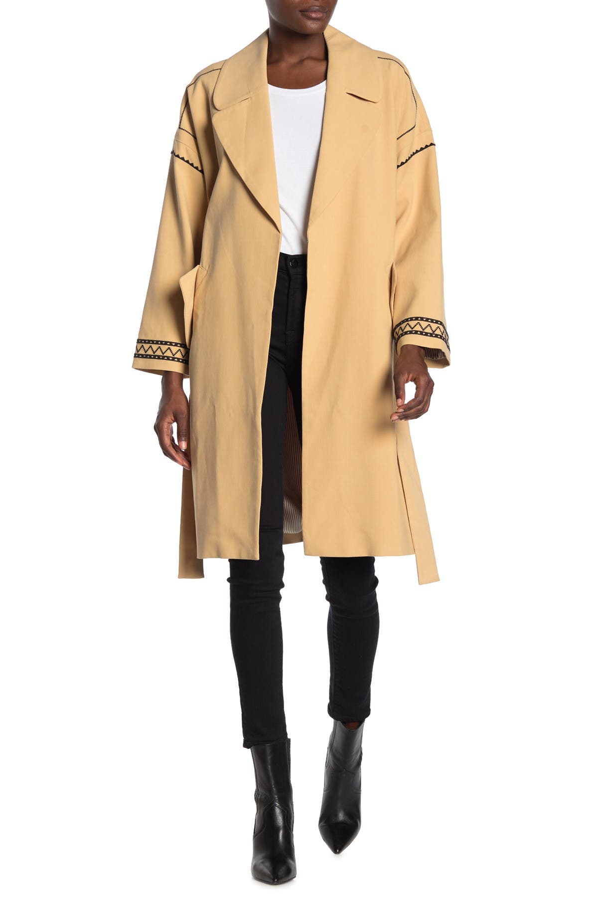 embroidered trench coat
