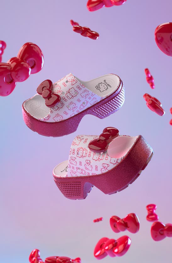 Shop Crocs Hello Kitty Stomp Platform Slide Sandal In White