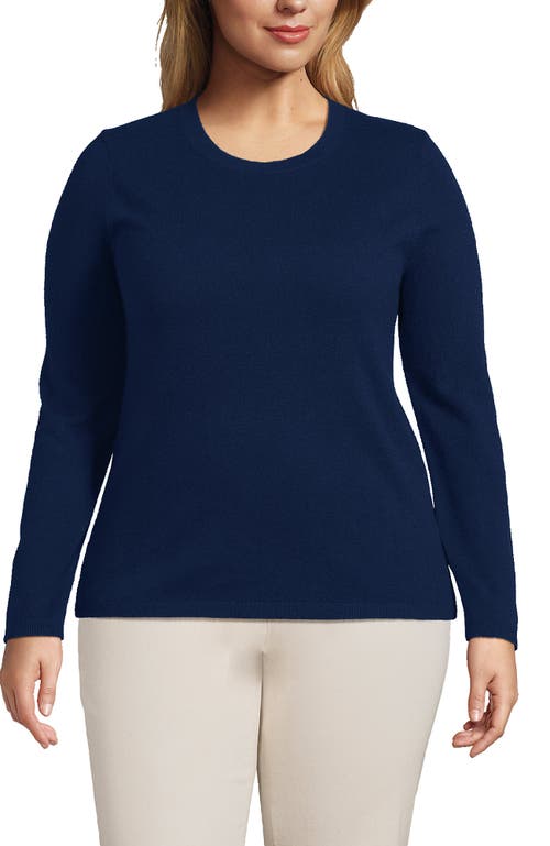 Shop Lands' End Plus Size Cashmere Sweater In Deep Sea Navy