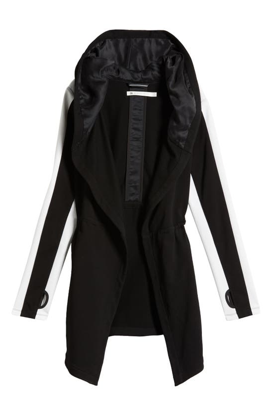 Shop Blanc Noir Anastasia Hooded Stretch Cotton Jacket In Black
