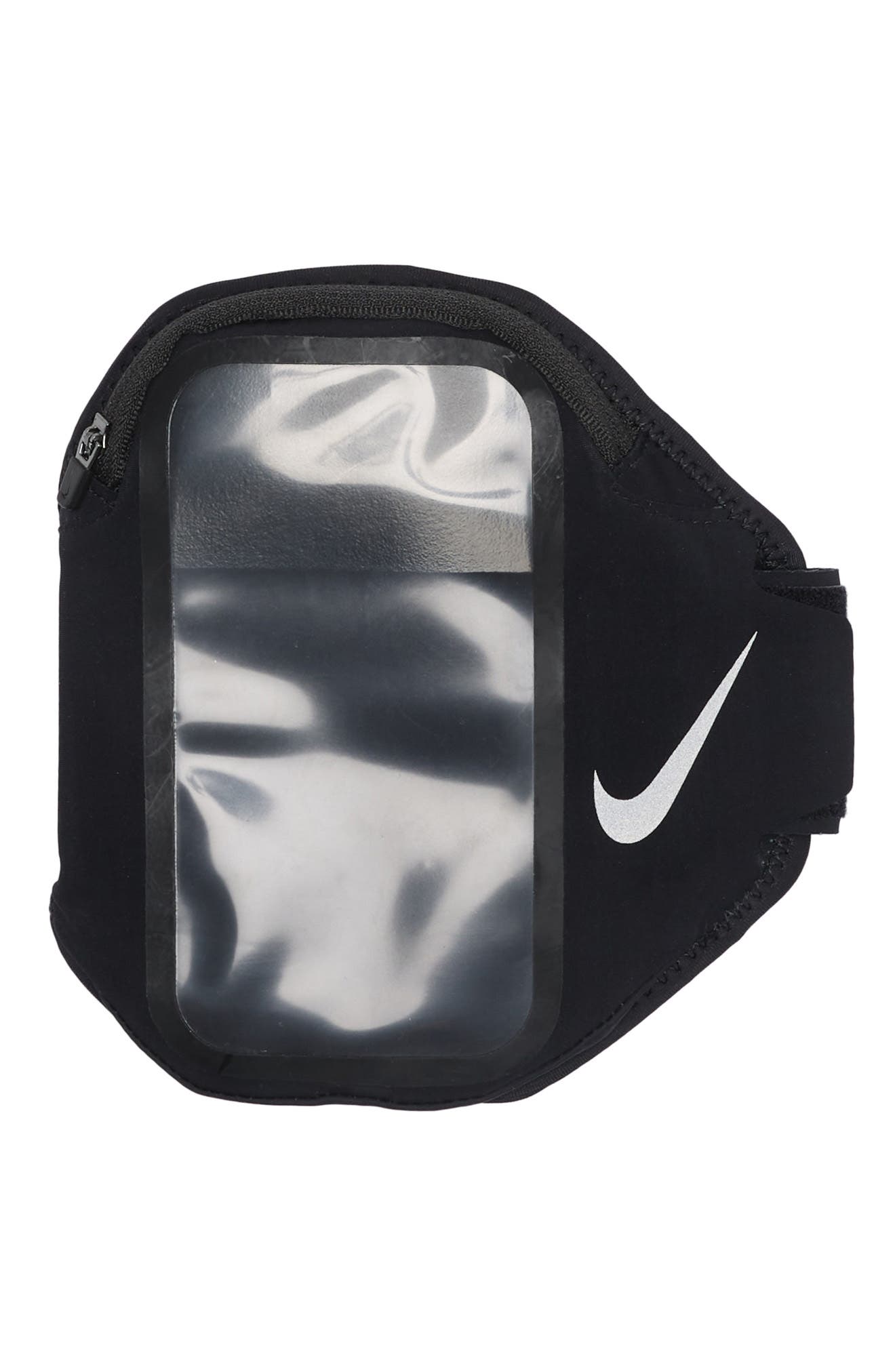 Nike Pocket Arm Band Plus In Black/black/silver At Nordstrom Rack