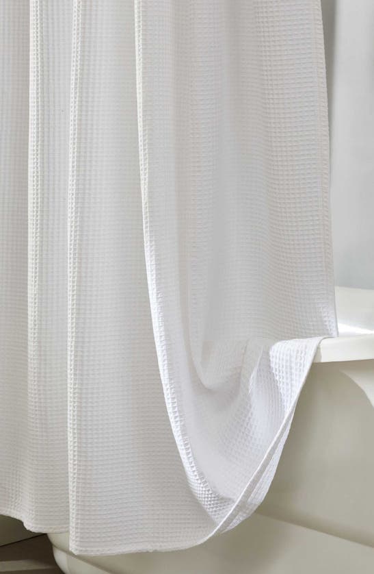 Calvin Klein Waffle Weave Shower Curtain In White